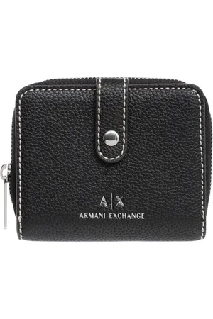 Armani Exchange Femme, Accessoires, Noir, Taille: ONE Size Portefeuille Élégant avec Fermeture à Bouton