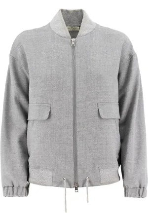 PANICALE Femme, Vestes, Bleu, Taille: 40 FR Bomber Iconique avec Détails Précieux