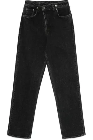 KSUBI Femme, Jeans, Noir, Taille: W25 Jean Denim Noir avec Broderie Croix
