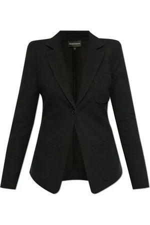 Emporio Armani Femme, Vestes, Noir, Taille: 36 FR Blazer à Revers Ouverts
