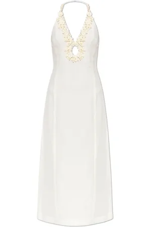 Cult Gaia Femme, Robes, Blanc, Taille: 42 FR Robe avec applications de fleurs