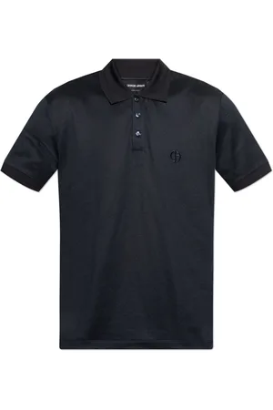 Giorgio Armani Homme, Tops, Bleu, Taille: M Polo avec logo brodé