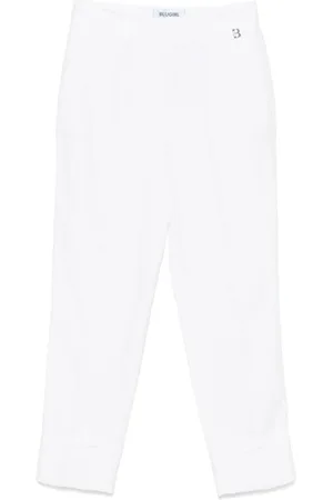 Blugirl Femme, Pantalons, Blanc, Taille: 42 FR Pantalon blanc en lin Style élégant