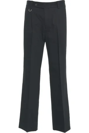 Paolo Pecora Homme, Pantalons, Noir, Taille: S Chinos Noirs avec Plis Raffinés