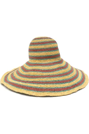 ALÉMAIS Femme, Accessoires, Multicolore, Taille: ONE Size Chapeau de soleil à larges bords à rayures