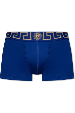 VERSACE Homme, Sous-vêtements, Bleu, Taille: 8XL Boxers en coton