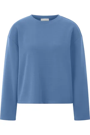 Rich & Royal Femme, Tops, Bleu, Taille: 40 FR T-shirt col rond doux