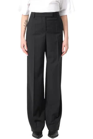 HUGO BOSS Femme, Pantalons, Noir, Taille: 44 FR Pantalon Droit en Laine