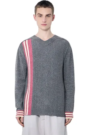 Kiko Kostadinov Homme, Pulls, Gris, Taille: S Pull à col en V avec panneaux contrastants