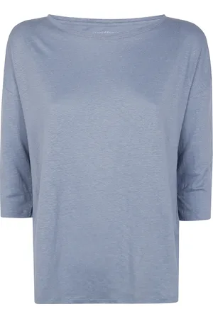 Majestic Femme, Tops, Bleu, Taille: 38 FR Pull à col bateau élégant