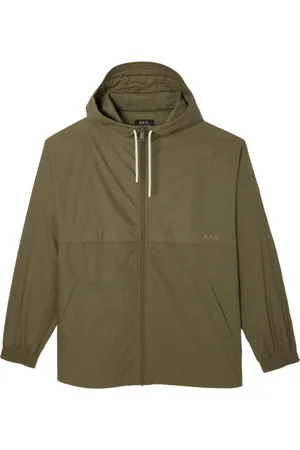 A.P.C. Homme, Vestes, Vert, Taille: L Veste Coupe-Vent Vert à Capuche