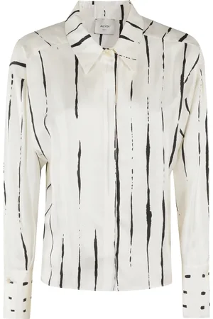 ALYSI Femme, Blouses et Chemises, Blanc, Taille: 40 FR Chemise Lignes et Dots