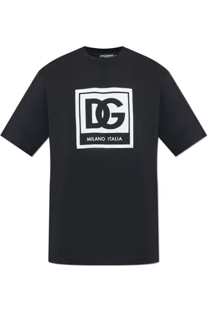 Dolce & Gabbana Homme, Tops, Noir, Taille: S T-shirt avec logo imprimé