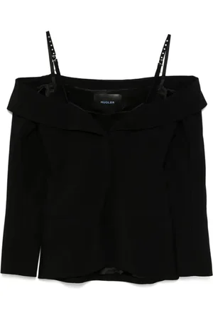 MUGLER Femme, Tops, Noir, Taille: 36 FR Haut élégant à manches longues