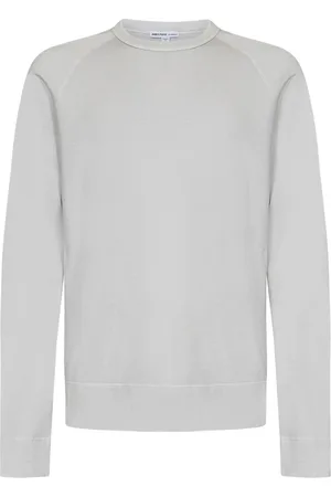James Perse Homme, Sweatshirts et sweats à capuche, Gris, Taille: M Pull Gris Clair avec Col Roulé Côtelé