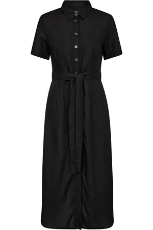 Part Two Femme, Robes, Noir, Taille: 42 FR Robe Chemise Noire à Manches Courtes