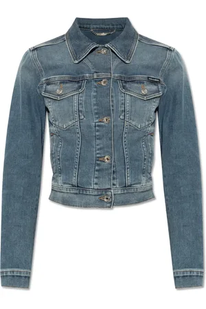 Dolce & Gabbana Femme, Vestes, Bleu, Taille: 36 FR Veste en jean avec effet vintage