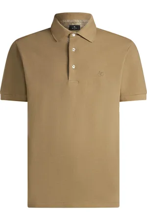 Etro Homme, Tops, Brun, Taille: M Polo Beige à Imprimé Floral