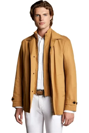 FAY Homme, Vestes, Brun, Taille: S Veste Courte Imperméable en Coton