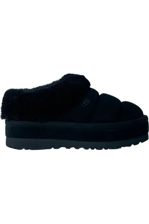 UGG Femme, Chaussures, Noir, Taille: 42 EU Chaussons Plateforme en Shearling avec Col Matelassé