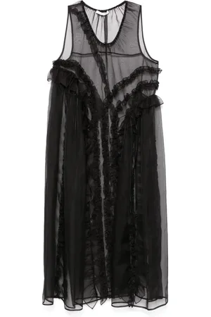Cecilie Bahnsen Femme, Robes, Noir, Taille: 36 FR Robe Opal Noire avec Détail du Volant
