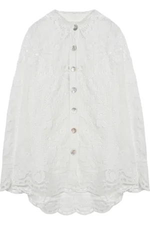 Farm Rio Femme, Blouses et Chemises, Blanc, Taille: 36 FR Chemise à manches longues
