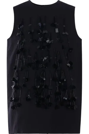 Plan C Femme, Tops, Noir, Taille: 40 FR Haut Noir Sans Manches à Paillettes