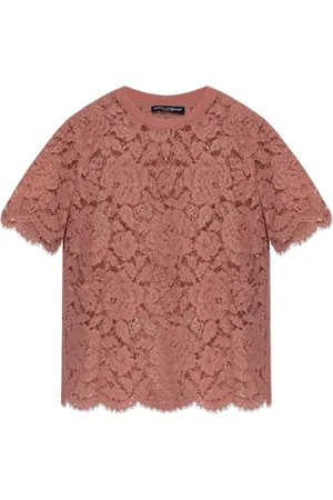 Dolce & Gabbana Femme, Blouses et Chemises, Rose, Taille: 38 FR Haut en dentelle