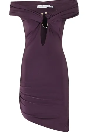 AMEN Femme, Robes, Violet, Taille: 36 FR Robe en Lycra pour un Look Élégant