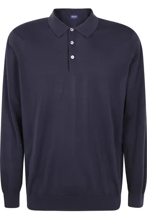 DRUMOHR Homme, Tops, Bleu, Taille: L Polo Classique à Manches Longues
