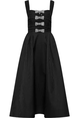 Rebecca Vallance Femme, Robes, Noir, Taille: 40 FR Élégante Robe Midi avec Détail en Diamant