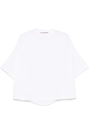 Plan C Femme, Tops, Blanc, Taille: 36 FR T-shirt Blanc Oversize avec Impression au Dos