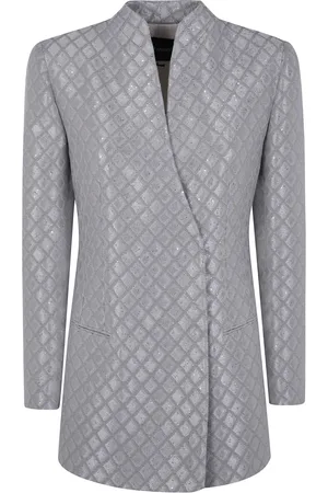 Giorgio Armani Femme, Vestes, Gris, Taille: 38 FR Veste jacquard géométrique à paillettes