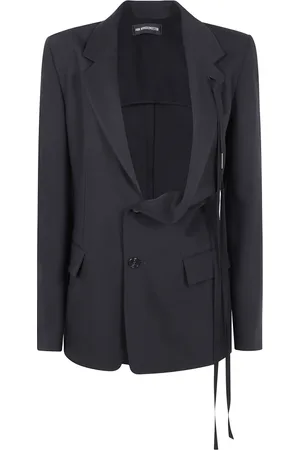 ANN DEMEULEMEESTER Femme, Vestes, Noir, Taille: 36 FR Veste Déstructurée Asymétrique Légère