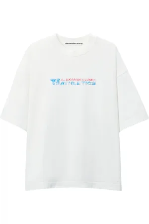 Alexander Wang Femme, Tops, Blanc, Taille: 38 FR T-shirt Blanc en Jersey à Manches Courtes