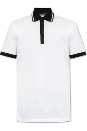 Dolce & Gabbana Homme, Tops, Blanc, Taille: M Polo avec logo imprimé