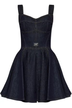Dolce & Gabbana Femme, Robes, Bleu, Taille: 36 FR Robe en denim avec bretelles