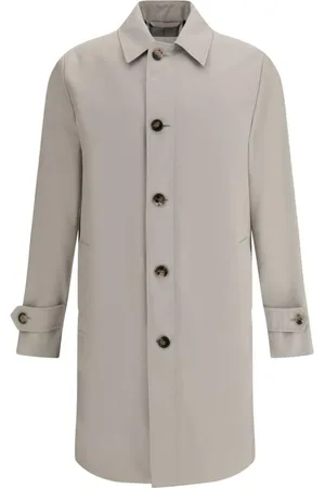 Burberry Homme, Manteaux, Gris, Taille: L Manteau Classique en Coton avec Doublure à Carreaux