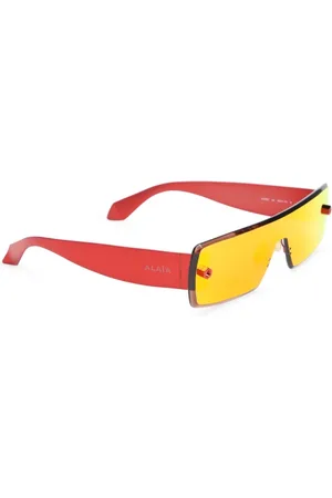Alaïa Femme, Accessoires, Rose, Taille: ONE Size Lunettes de soleil rouges pour femmes élégantes
