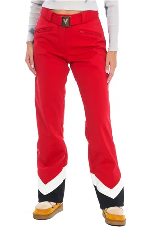 Vuarnet Femme, Sport, Rouge, Taille: 42 FR Pantalon de Ski Réglable avec Ouverture à Glissière