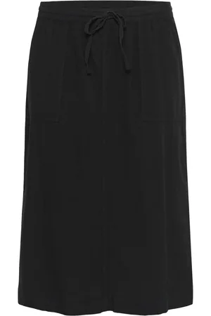 Kaffe Femme, Jupes, Noir, Taille: 44 FR Jupe Noire Profonde avec Fentes Latérales