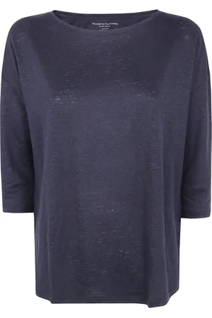 Majestic Femme, Pulls, Bleu, Taille: 42 FR Elegant Boat Neck Sweater