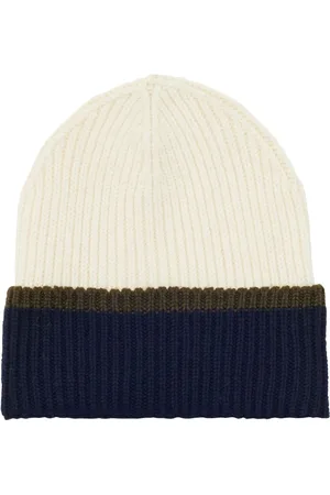 Inès de la Fressange Femme, Accessoires, Multicolore, Taille: ONE Size Pedro hat in ecru navy reverse knit, khaki mesh