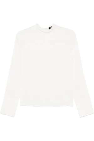 THEORY Femme, Tops, Blanc, Taille: 42 FR Chemise Col Roulé Large Cravate