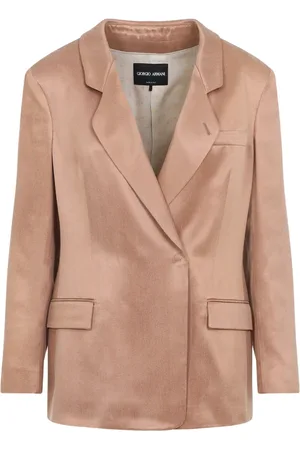 Giorgio Armani Femme, Vestes, Rose, Taille: 44 FR Blazer Argile Rouge Viscose Cupro