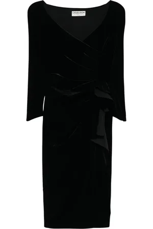 CHIARA BONI Femme, Robes, Noir, Taille: 48 FR Robe en Velours, Metteur en valeur de la silhouette féminine