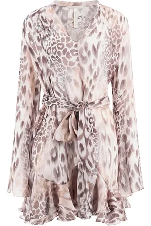 Guess Femme, Robes, Multicolore, Taille: 40 FR Robe Élégante Beige Tulipe
