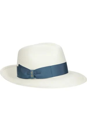 Borsalino Femme, Accessoires, Blanc, Taille: S Chapeau Panama à large bord fin