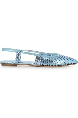 ROBERTO DEL CARLO Femme, Chaussures, Bleu, Taille: 37 EU Ballerines Bleu Clair à Imprimé Serpent