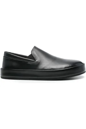 MARSÈLL Homme, Chaussures, Noir, Taille: 44 EU Chaussure noire à semelle en caoutchouc plate et bout rond